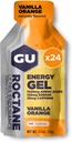 GU Energy Roctane Ultra Endurance Energy Gel, Vegan, Gluten-Free, Kosher y Dairy-Free On-The-Go Sports Nutrition for Running, Biking, Hiking or Skiing, Vanilla Orange (24 Packets)