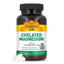 Vida en el país, Magnesio Chelatado 250mg, apoya la salud ósea e inmune, Suplemento diario, 90 ct