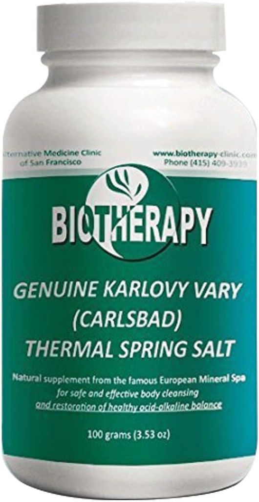 Bioterapia Genuine Karlovy Vary Healing Mineral Water Thermal Spring Salt - Natural Mineral Supplement Body Cleanser - Support Immune System &amp; Restore Acid-Alkaline Balance - 100 Gram (3.53oz)
