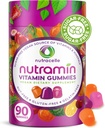 NUTRAMIN Daily Vegan Keto Multivitamina Gummies Non-GMO Vitamina Natural C, D + Zinc for Immunity, Plant-Based, Sugar-Free, Nut-Free, Gluten-Free, Biotin, Vitamina A, B, B6, B12 &amp; More 90 Count, 45 Days