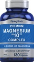 Piping Rock Magnesium 10 in One Complex | 130 Capsules | Supplement for Men and Women | Vegetarian, Non-GMO, Gluten Free
