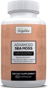 Advanced Sea Moss, sea moss advanced formula, premium sea moss supplement, sea moss pills, seamoss supplement, Irish Sea Moss Capsules & Organic Bladderwrack & Burdock, & Black Pepper Extract, Seamoss
