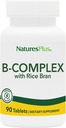 NaturesPlus B-Complex with Rice Bran - 90 Tablets - Vegetarian, Gluten Free - 90 Servings