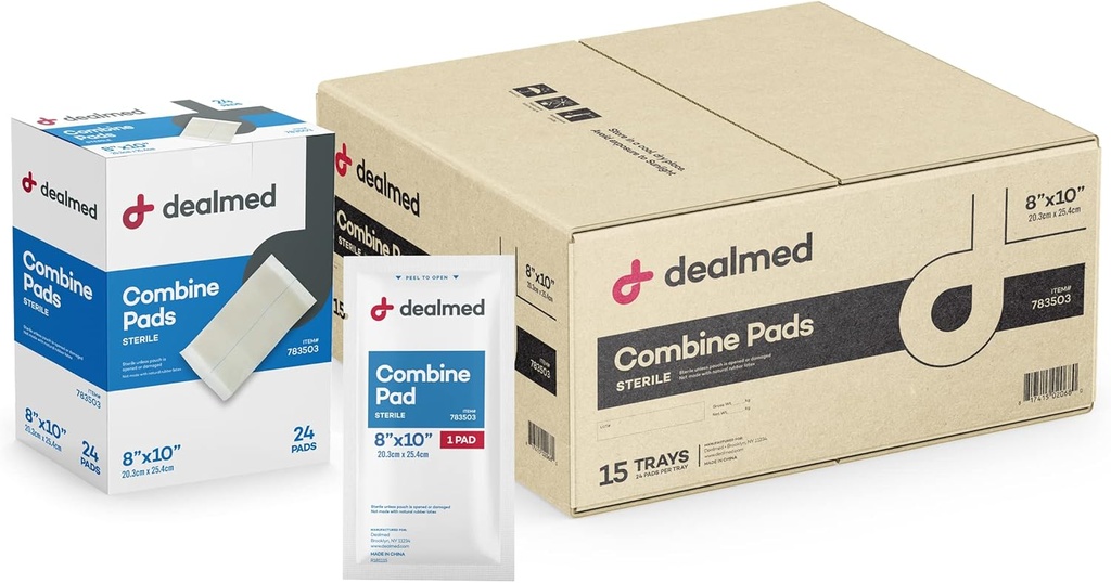 Paletas de junta abdominal concebidas 8"x10" (360-Caso) estériles de forma individualizada, pads ABD, Absorbent, no adherente para el cuidado de heridas, drenaje, primeros auxilios, 24/Box (Caso de 15)