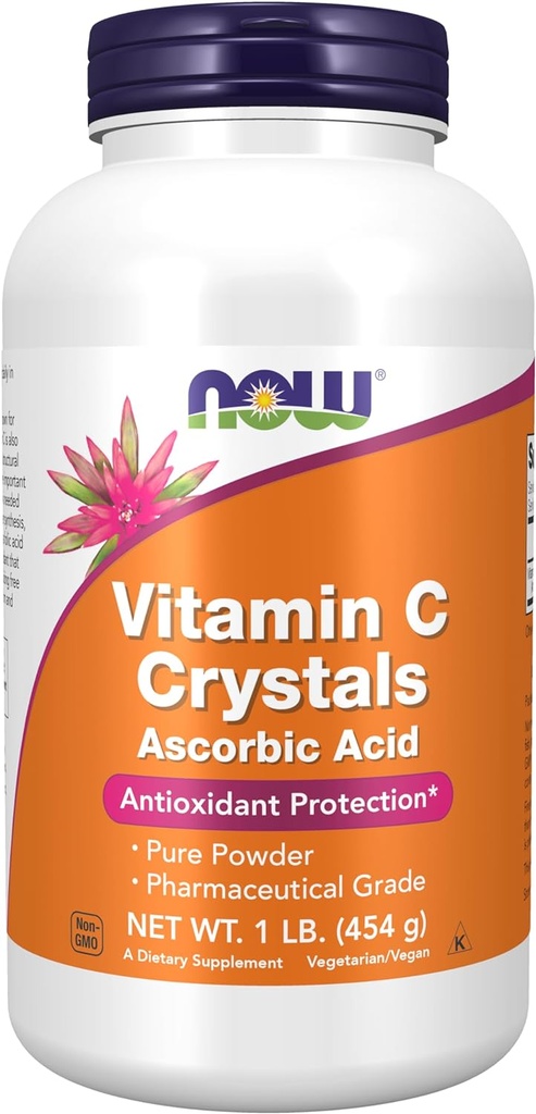 AHORA Suplementos, cristales de vitamina C (ácido acúbico), protección antioxidante*, 1 libra