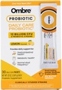 Ombre Daily Care Probiotic Powder - Prebióticos y Probióticos para Mujeres, Hombres, " Niños - Quick Dissolving Powder promueve la salud digestiva " Wellness general - 12 Billion CFU - Lemon Flavor, 30 Packets