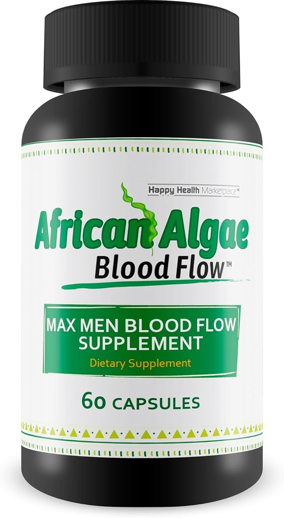 Flujo de sangre de las algas africanas - Nuestro mejor suplemento de circulación - Mejores suplementos de circulación de la sangre - Apoyo a la circulación del cuerpo - Max hombres píldoras suplemento de flujo de sangre - cápsulas avanzadas de flujo de sangre