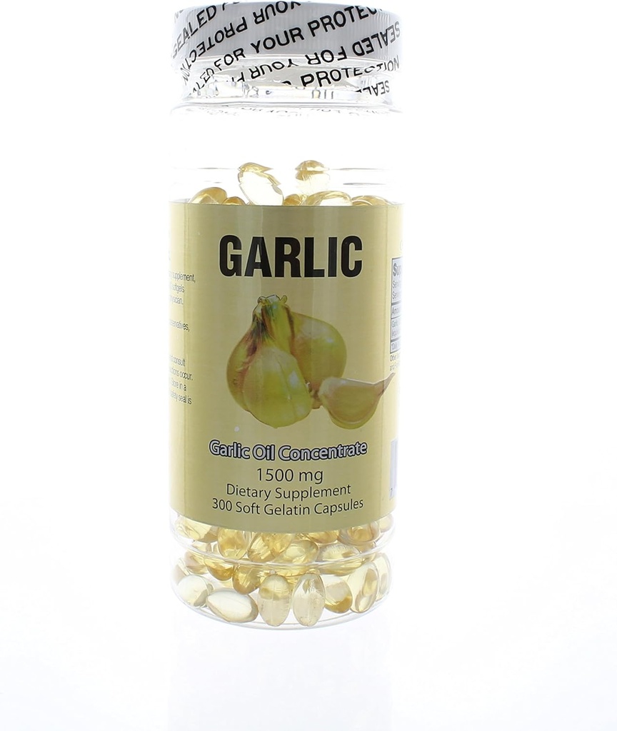 Garlic Oil Concentrate 3 MG (1500:1) 300 Capsules Cholesterol FREE , New Item Good Product !!