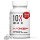 Suplementos de magnesio de salud de 10X - Citrato de magnesio de alta absorción para el sueño, el músculo &amp; soporte nervioso, salud cardiovascular y corazón - 60 cápsulas