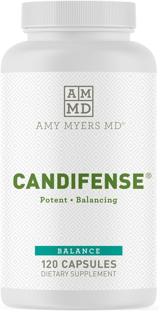 Amy Myers MD Candifense Candida Overgrowth Supplement - Digestive Enzymes for Digesting Fiber - Gut Care for a Balanced Microbiome - Gluten-Free, Dairy-Free &amp; Non-Soy - 120 Capsules (60 Servings)