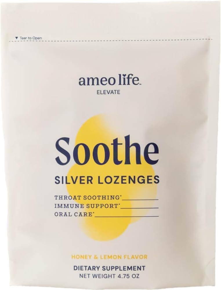 Ameo Life Colloidal Silver Liquid Drops 150 mcg con Honey Lemon Flavor - 100 Conde Immune Support Suplemento, Natural Colloidal Silver Cough Drops Alternative - Vegan, Gluten-Free &amp; Non-GMO