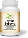 Suplemento completo de soporte de tiroides - para energía tiroidea baja y función metabólica - con Kelp Iodine, Ashwagandha, cobre, vitamina A, C, D3, B6 &amp; Más - soporte para tiroides para hombres de mujeres - 60 VegCaps