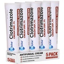 Globe Clotrimazole Antifungal Cream 1% USP (1 oz), Anti Fungal Treatment, Relieves Itching, Burning, Cracking and Scaling Associated Athletes Foot, Jock Itch, Ringworm and More (Pack of 5)