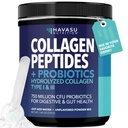 Péptidos de colágeno Polvo con Probióticos - Hidrolyzed de Grass Tipo I " III para la piel del cabello y la salud de uñas - GLP-1 Apoyo nutricional para la digestión - Easy-to-Mix, Unflavored, 1-Month Supply