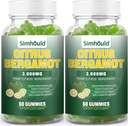 2 Pack Citrus Bergamot Gummies -3000MG Citrus Bergamot Extracto Cholesterol Suplemento de reducción para el soporte lmmune Healthy Anti-Aging, Hight Cholesterol Vegan Gummy 120 Cuentas Lime Flavor