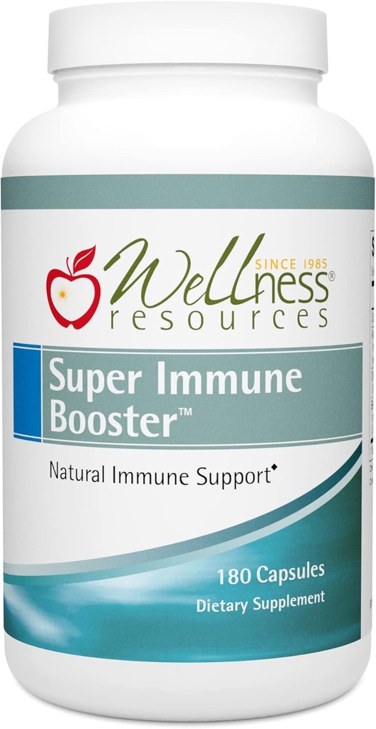 Wellness Resources Super Immune Booster - Colostrum, Beta Glucan, Olive Leaf, Arabinogalactan (180 cápsulas)