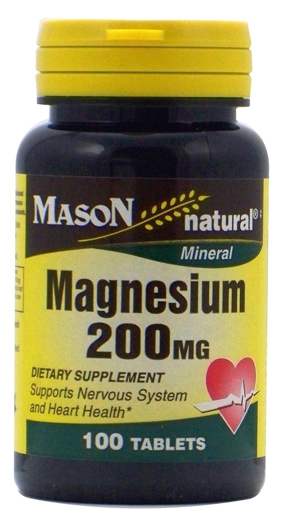 Vitaminas Masónicas Magnesio 200 mg Tabletas,100 Cuenta