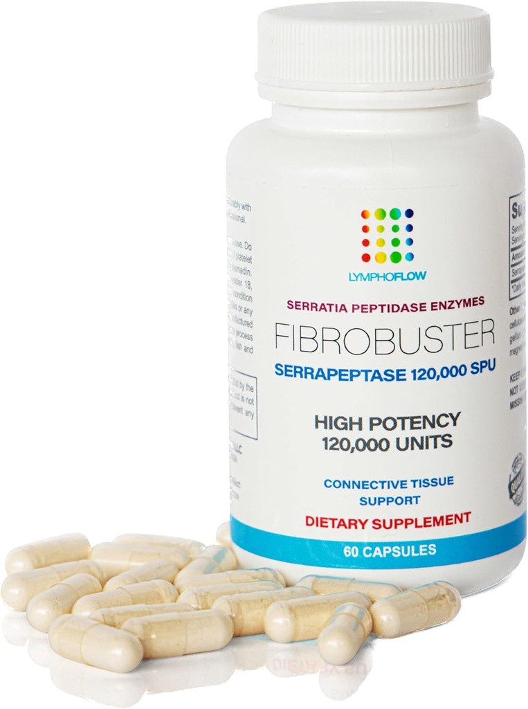 Bruizex FibroBuster Serrapeptase Proteolytic Enzymes 120,000 SPU I Fibrosis Care, Scar & Keloid Removal Supplement After 360 lipo, BBL, Liposuction, Tummy Tuck I Recovery & Immune Support I 60 caps
