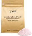PURE ORIGINAL INGREDIENTES Camu Camu (1lb) Vitamina C, Superalimentos brasileños, Verificado por laboratorio, No GMO