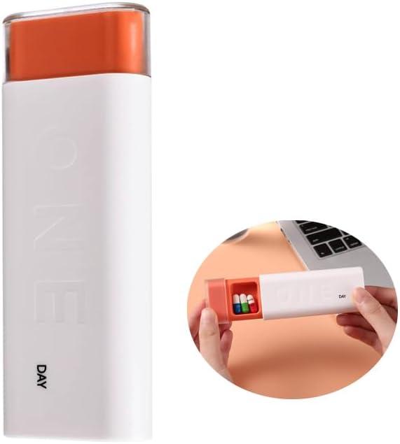 Travel Pill Organizer 3 Times a Day, Daily Pill Box for Travel, Cute Portable Pill Case Pill Dispenser Mini Pill Holder for Supplements, Pills, Vitamins and Medication (White)