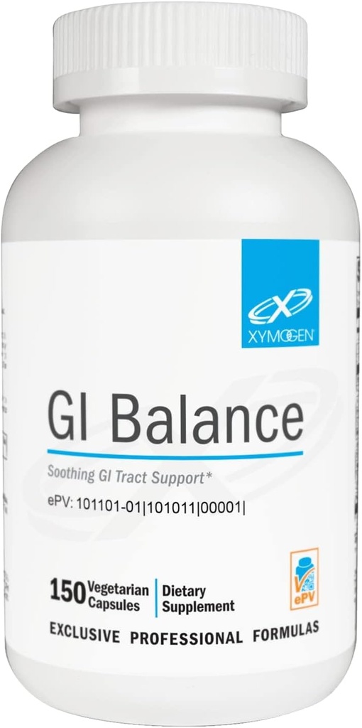 XYMOGEN GI Balance - Soothing GI Tract Support with Marshmallow Root, Licorice, Quercetin, Zinc L-Carnosine, Aloe, Gastric Mucin - Supports Gut Health + Healthy Bowel Function (150 cápsulas)