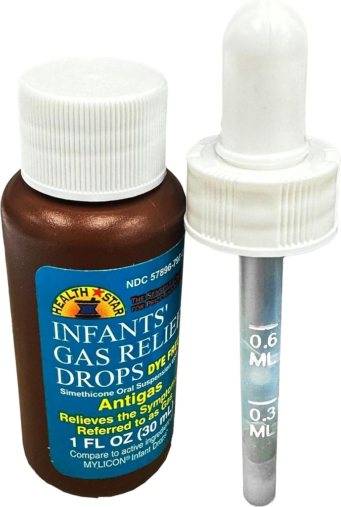 GeriCare Infants' Gas Relief Drops Simethicone Drops for Infants, Relieves Stomach Discomfort, Safe & Gentle 20mg Drops, Child Anti-Gas 1 Fl Oz (Pack of 4)