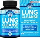 Suplemento de soporte pulmonar - cápsulas naturales para limpieza pulmonar y desintoxicación - Hecho en EE.UU. - Sistema respiratorio; Mucus Clear - Suplemento vegano para desintoxicación pulmonar; apoyo respiratorio - 60 cápsulas