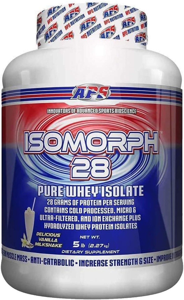 IsoMorph 28 por APS Nutrition, Pure Whey Isolate Protein Powder Supplement, Vanilla Milkshake, 5 lb