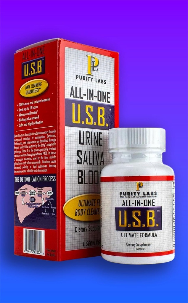 U.S.B. Purity Labs All-in-One USB Ultimate Formula Detoxification Suplemento, 10 cápsulas