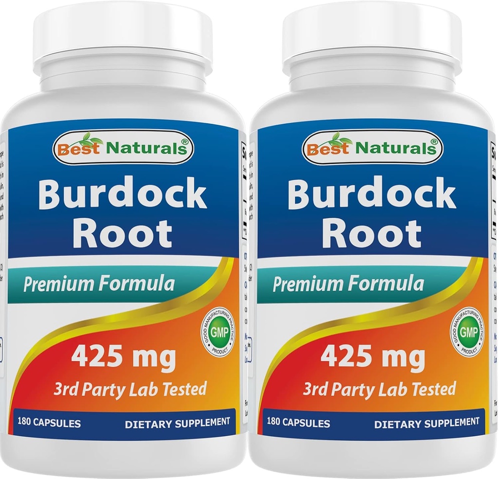 Mejor Natural Burdock Root 425 mg 180 Capsules (180 Conde (Pack de 2))