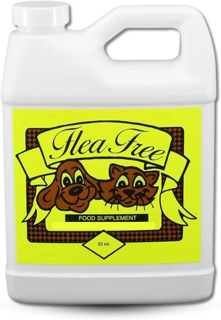 Flea gratis alimentos orgánicos puros Suplemento - Anti-Flea Formula Dog Vitaminas - Dog Vitamins and Supplements - Dog Multivitamin to avoid Blood-Feeding Insects - Multivitamin for Dogs Chemical-Free (32 oz)