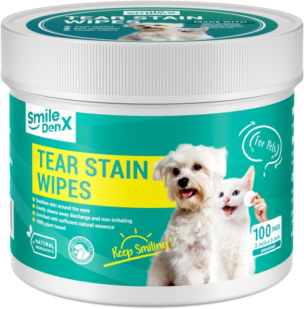 Wipes de ojos de perro, Wipes de ojos suaves para perros &amp; gatos, limpiador de ojos de mascotas quita la descarga, la masa, los escombros, y Gunk (100, Unscent)