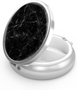Caja de Píldora 3 Caja de Píldora pequeña,Portable para Pocket o Píldora de Píldora de Contenedor para mantener vitaminas, medicamentos, aceite de pescado y suplementos (Black Marble)
