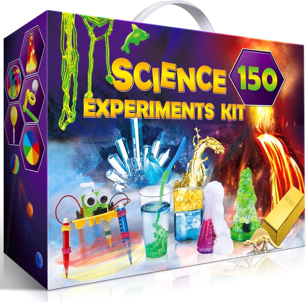 UNGLINGA 150 Experimentos Kits de Ciencias para Niños, S.T.E.M Juguetes de Proyecto Educativo para Niños Niñas Regalos de Cumpleaños Ideas, Volcán, Herramientas de Laboratorio de Química Conjunto Científico