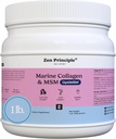 Principio Zen Peptides de Collagen Marino Polvo con OptiMSM® Suplemento. Prueba clínicamente para soporte de piel. Pescado salvaje, no OGM. Container 16 oz