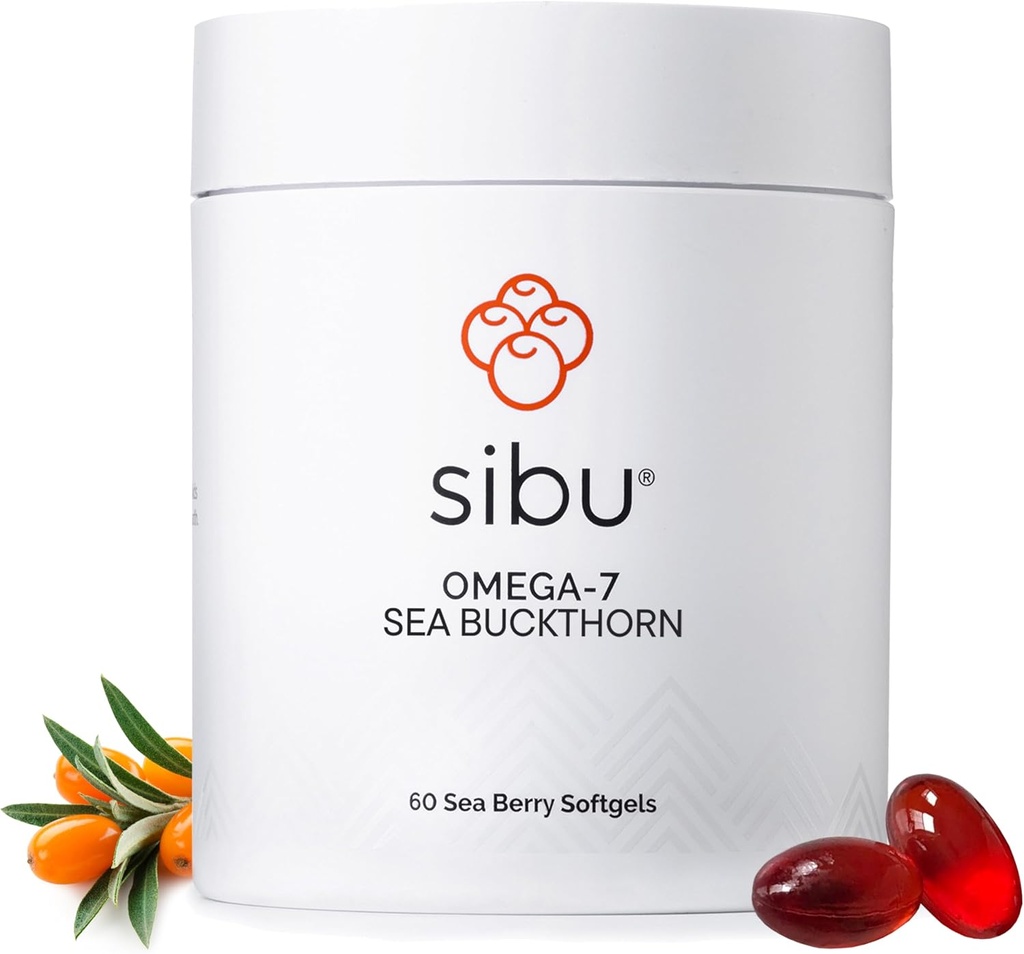 sibu Sea Buckthorn Omega-7 Softgels Kit de inicio (60ct, 30 Day Supply) – Suplemento para la piel sana, el pelo, las uñas y la sequedad