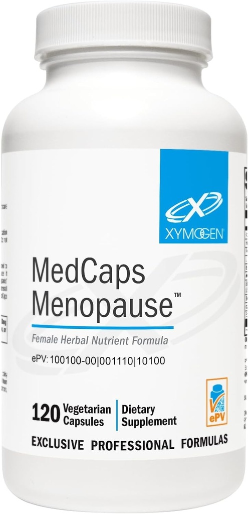 XYMOGEN Medcaps Menopause - Suplementos de la menopausia para las mujeres - Hecho con Dong Quai, Isoflavones, Extracto de Ginseng, Licorice Root + Negro Cohosh - Gluten Free (120 cápsulas)