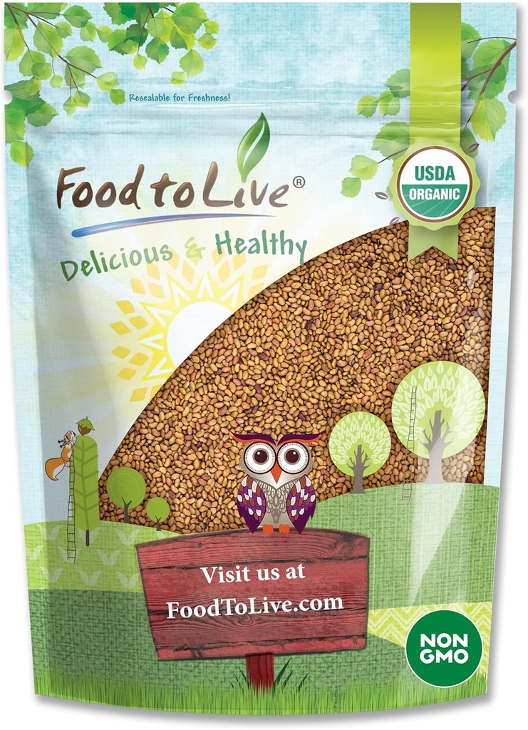 Alimentos para Vivir - Semillas de propagación de Alfalfa orgánica, 8 onzas No GMO, Kosher, Sproutable, Raw