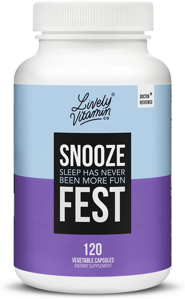 VITAMIN CO Snooze Fest - Full REM Cycles - Balanced Sleep - Relax Body & Mind - Rest &amp; Recovery - GABA - Chamomile - Melatonin - Tryptophan - Valerian Root - Lemon Balm - Poppy - 120 Conde