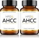 HPD Rx Premium AHCC & Shiitake Mushroom 1100 mg por Suplemento de Servición, Booster de Inmunidad Natural, Mantiene Actividad de Célula de Asesino Natural ANTE AHCC es Provenido en 30+ Estudios Ø 60-Day Supply, 2-Pack