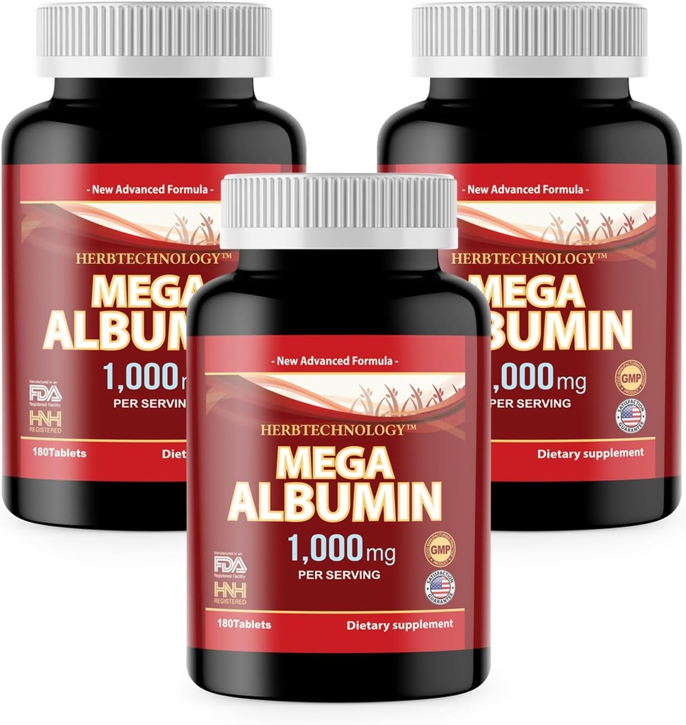Dr.K adultoC HNHusa Mega Albumin Protein 1000mg 540 Tablets Healthy Kidney Liver Function Wellness Apoyo a la salud general Energy Life Balance 180 Suplementos 3pk