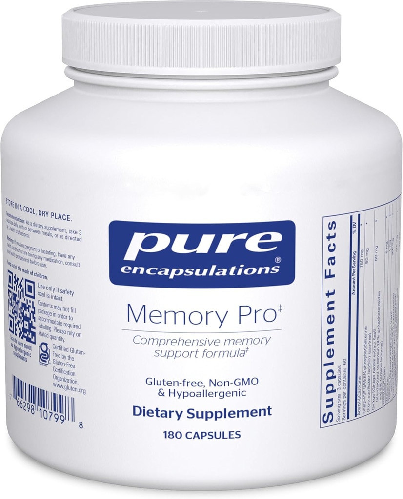 Encapsulaciones puras Memory Pro ← Soporte integral de memoria Fórmula  180 Capsules