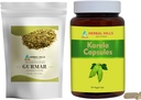 HERBAL HILLS Gurmar Tea Powder y Karela Capsules Pack de 2 Combo