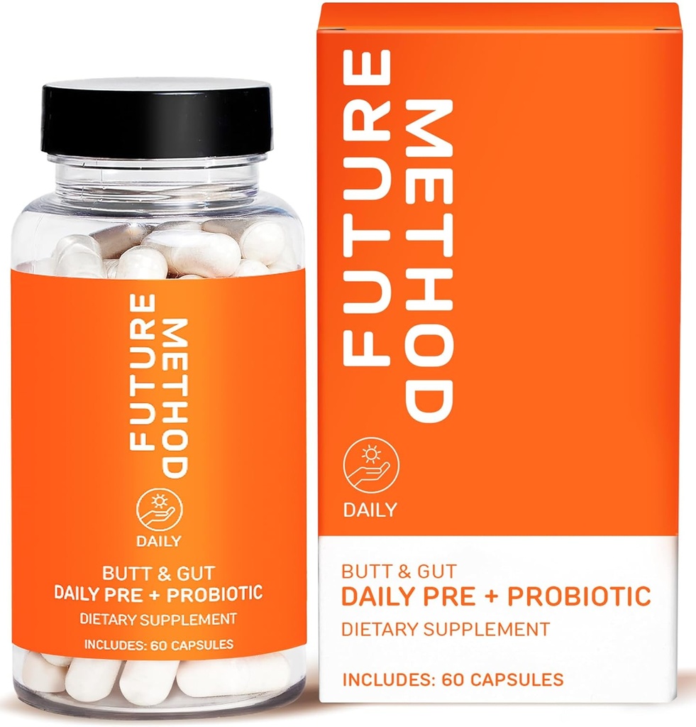 FUTURE METHOD Synbiotic Prebiotics for Men & Women - Probiotics & Prebiotic Supplement for Digestion, Immunity & Regularity (60ct)
