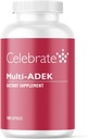 Celebrar vitaminas Multi ADEK, Iron Gratis – Multivitaminas Bariatric diarias, alto nivel de vitaminas A, D, E, K &amp; B12 para pacientes de cirugía de conmutación duodenal (180 cápsulas)