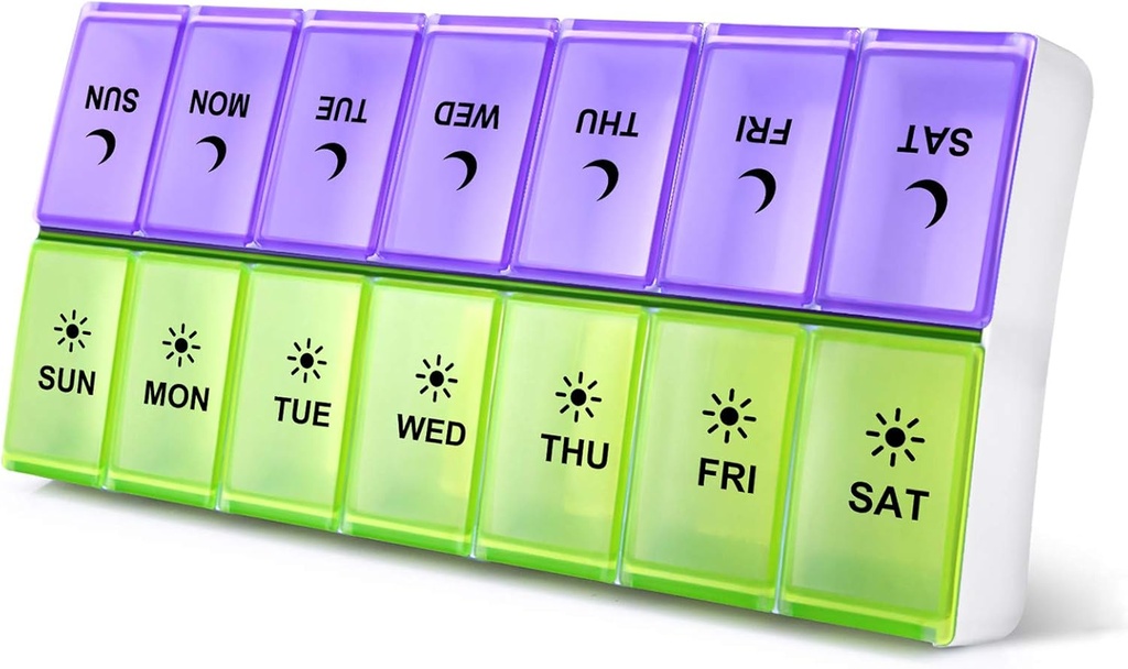 DANYING Large Pill Organizer 2 veces al día, semanal Pill Box 2 por día, AM PM Pill Case, Pill Container 7 Day, Vitamin Case Dos veces al día