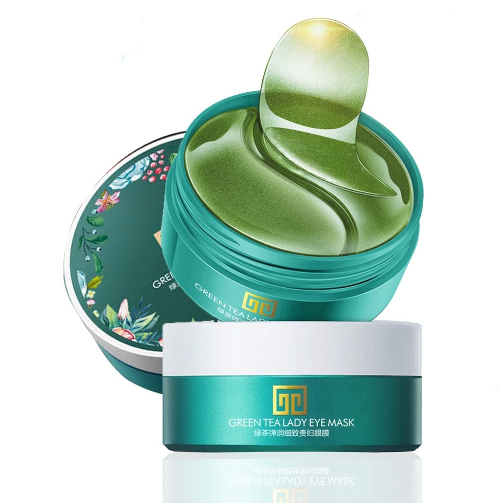 Bajo Máscara Ocular, Máscara Ocular de Collagen 60 pcs, Extracto de Té Verde bajo Patches Ojo, Máscara para Ojos Puffy, Tratamientos de Círculos Oscuros de Bajo Ojo, Pads Oculares Anti-Wrinkle Gel Pads