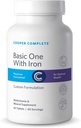 Cooper Complete - Basic One Multivitamin with Iron - Daily Multivitamin and Mineral Supplement with Iron - 60 Servings per Bottle. Paquete de 3