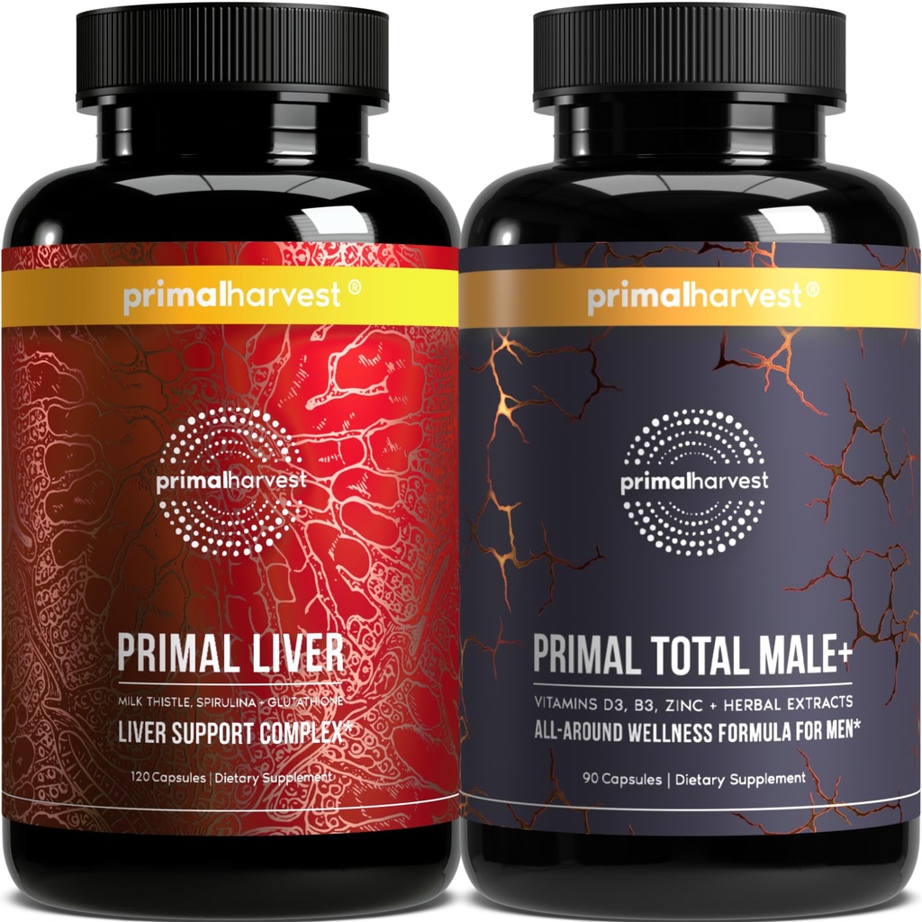 Primal Harvest Liver &amp; Mens Multivitamin Suplementos para Mujeres y Hombres, Bundle