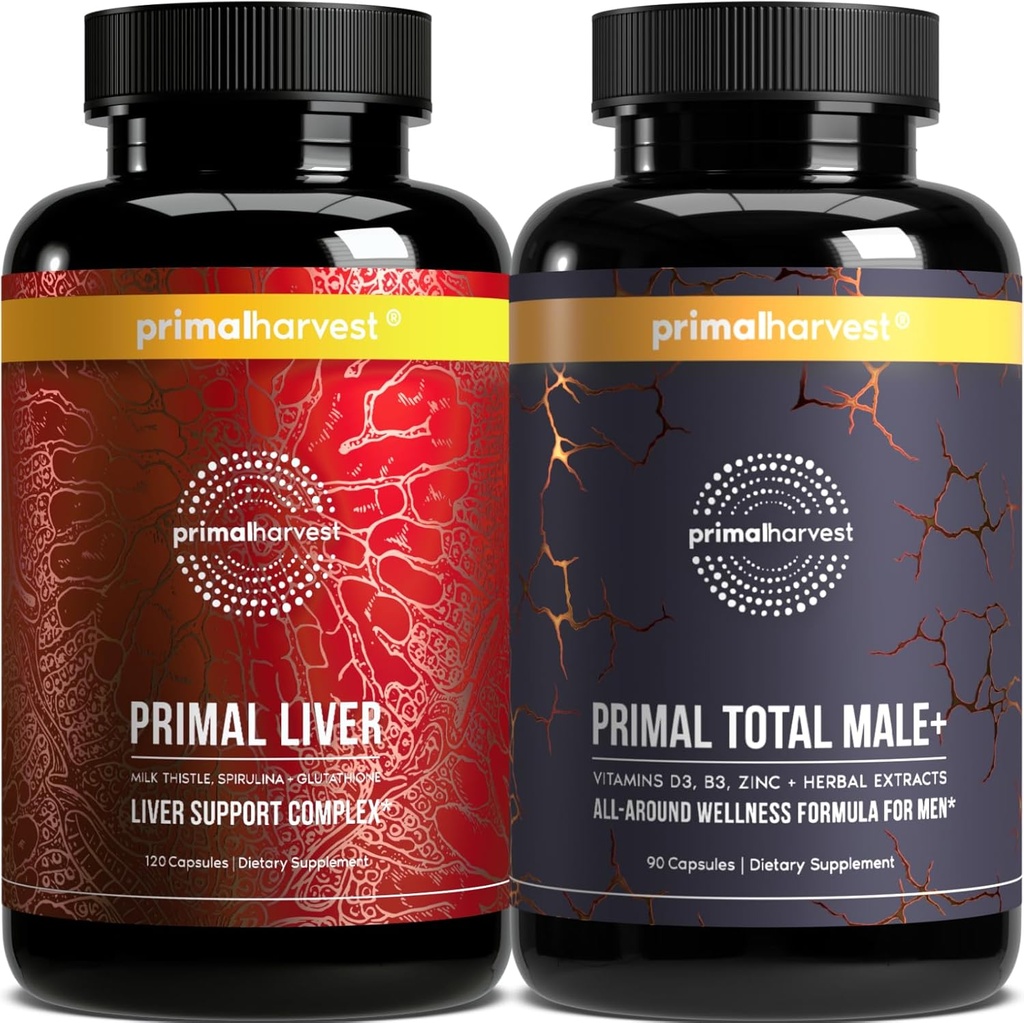 Primal Harvest Liver &amp; Mens Multivitamin Suplementos para Mujeres y Hombres, Bundle